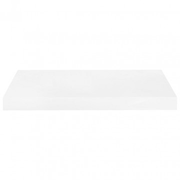 Rafturi de perete, 2 buc., alb extralucios, 50x23x3,8 cm, MDF - Img 8