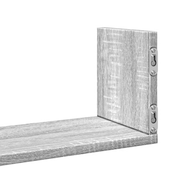 Rafturi de perete 3 buc. gri sonoma 58x18x18 cm lemn prelucrat - Img 7