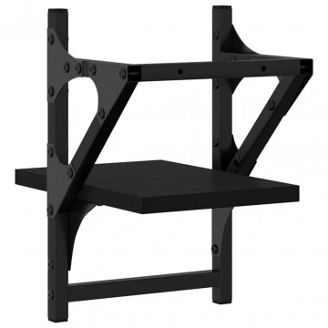 Rafturi de perete cu bare, 2 buc, negru, 20x25x30 cm - Img 6
