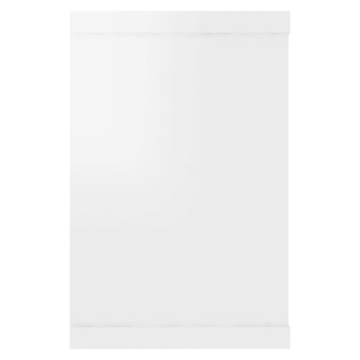 Rafturi de perete cub, 2 buc, alb extralucios, 60x15x23 cm, PAL - Img 5