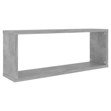 Rafturi de perete cub, 2 buc, gri beton, 60x15x23 cm, PAL - Img 4
