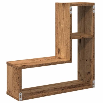 Rafturi de perete cub, 2 buc., lemn vechi, 50x15x50 cm lemn - Img 6