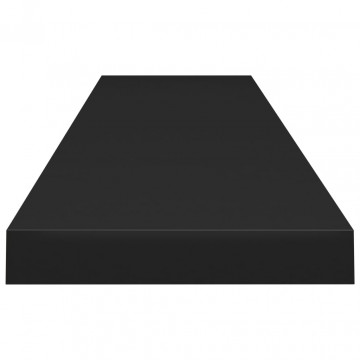 Rafturi de perete suspendate 2 buc., negru 120x23,5x3,8 cm, MDF - Img 8