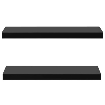Rafturi de perete suspendate, 2 buc., negru, 80x20x3,8 cm - Img 3