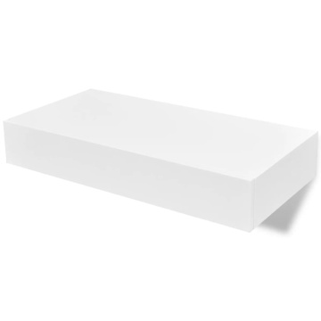 Rafturi de perete suspendate cu sertare, 2 buc., alb, 48 cm - Img 2