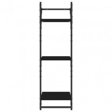 Rafturi perete 3 niveluri/bare 2 buc negru 30x25x100cm - Img 8