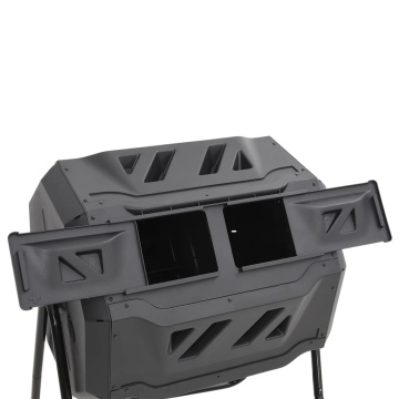 Recipient de compost de grădină, negru, 73x64x95 cm, 160 L - Img 5