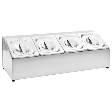 Recipient Gastronorm cu 4 secțiuni GN 1/6 oțel inoxidabil - Img 2