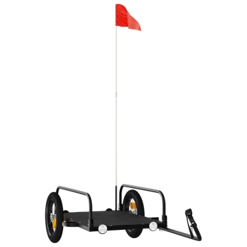 Remorcă de bicicletă, negru, 122x53x31 cm, fier - Img 2
