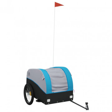 Remorcă de marfă pentru biciclete negru & albastru 45 kg fier - Img 2