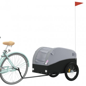 Remorcă de marfă pentru biciclete, negru & gri, 45 kg, fier - Img 3