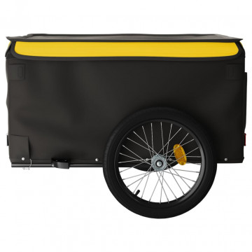 Remorcă de marfă pentru biciclete, negru și galben, 45 kg, fier - Img 6