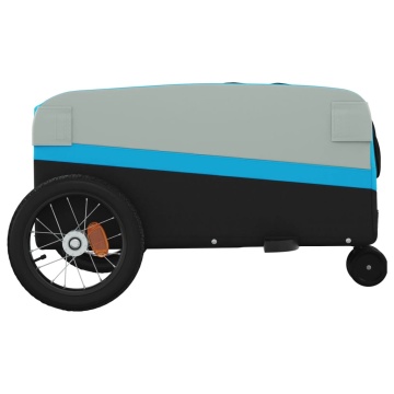 Remorcă pentru biciclete, negru și albastru, 30 kg, fier - Img 6