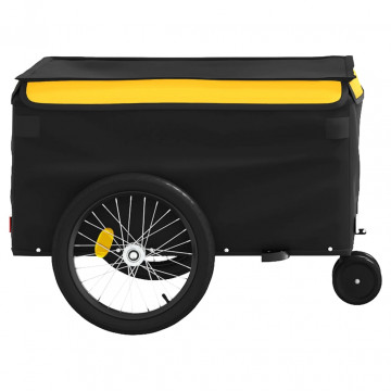 Remorcă pentru biciclete, negru și galben, 30 kg, fier - Img 6