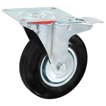 Roți pivotante cu frâne duble, 4 buc., 125 mm - Img 4