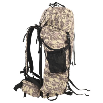 Rucsac de drumeție, camuflaj maro camel, 100 L, țesătură oxford - Img 2