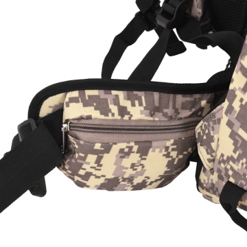 Rucsac de drumeție, camuflaj maro camel, 100 L, țesătură oxford - Img 8