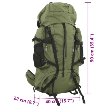 Rucsac de drumeție, verde kaki, 100 L, țesătură oxford - Img 7