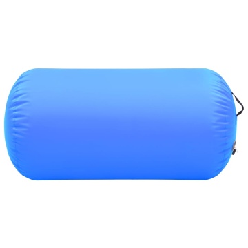 Rulou de gimnastică gonflabil cu pompă, albastru, 120x90 cm PVC - Img 3