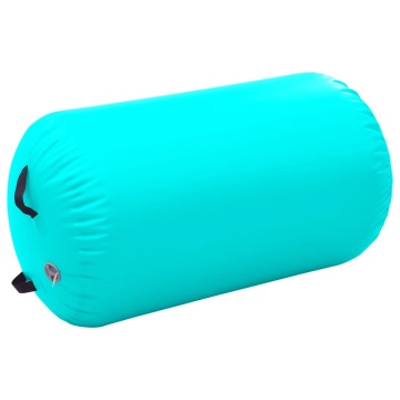 Rulou de gimnastică gonflabil cu pompă, verde, 100 x 60 cm, PVC - Img 2