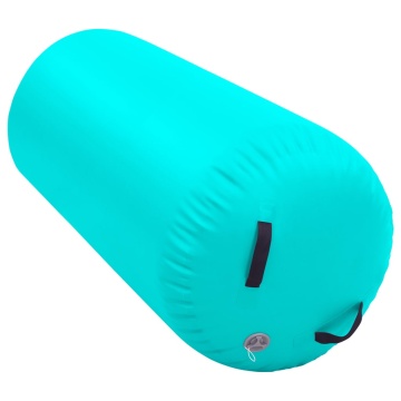 Rulou de gimnastică gonflabil cu pompă, verde, 120 x 75 cm, PVC - Img 4