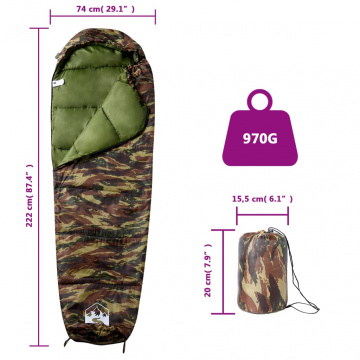 Sac de dormit tip mumie pentru adulți de camping, 3 anotimpuri - Img 5