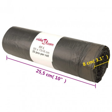 Saci de gunoi cu șnururi 250 buc. negru 60 L - Img 7