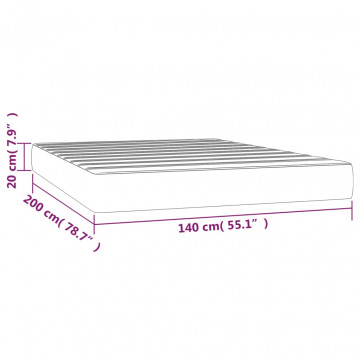 Saltea de pat cu arcuri, alb, 140x200x20 cm, piele ecologică - Img 6