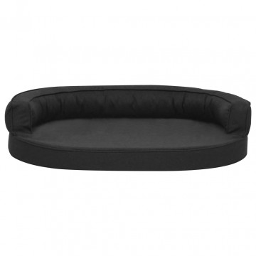 Saltea ergonomică pat de câini, negru, 75x53 cm, aspect de in - Img 3