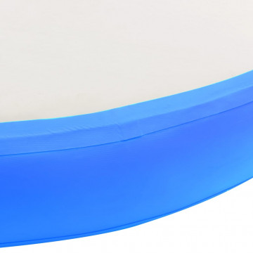 Saltea gimnastică gonflabilă cu pompă albastru 100x100x10cm PVC - Img 7