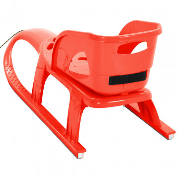Sanie cu scaun, roșu, 102,5x40x23 cm, polipropilenă - Img 4