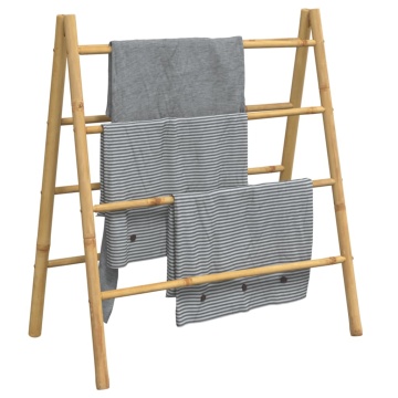 Scară dublă pentru prosoape cu 4 trepte, 90x50x100 cm, bambus - Img 4