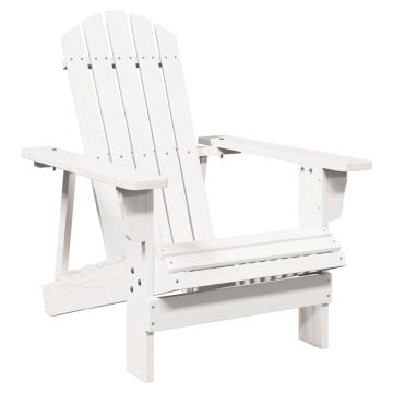 Scaun Adirondack, alb, 69x85x90,5 cm, lemn masiv de brad - Img 2