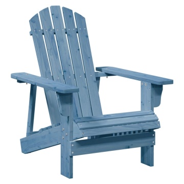 Scaun Adirondack cu taburet, albastru, lemn masiv de brad - Img 8