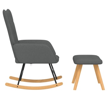 Scaun balansoar cu taburet, gri închis, textil - Img 4