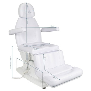 Scaun cosmetic podologie electric. Kate 4 motoare alb - Img 7