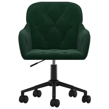 Scaun de birou pivotant, verde închis, catifea - Img 3