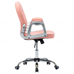 Scaun de birou rotativ, roz, piele ecologică - Img 8