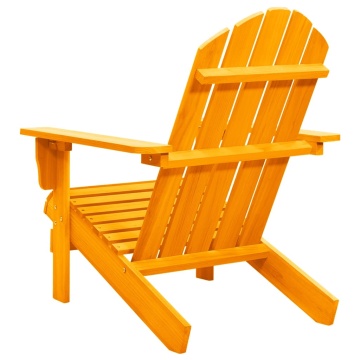 Scaun de grădină Adirondack, portocaliu, lemn masiv de brad - Img 4
