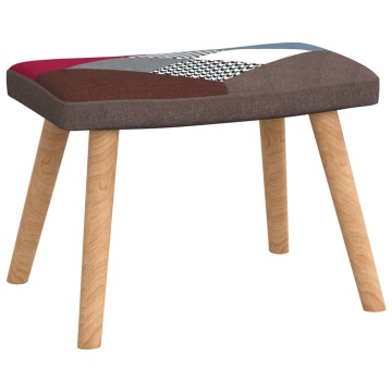 Scaun de relaxare cu taburet, textil, petice - Img 6