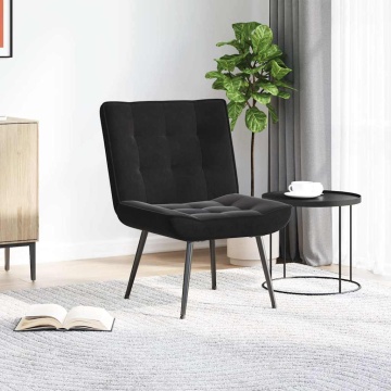 Scaun de relaxare negru 64x74x84 cm catifea - Img 3