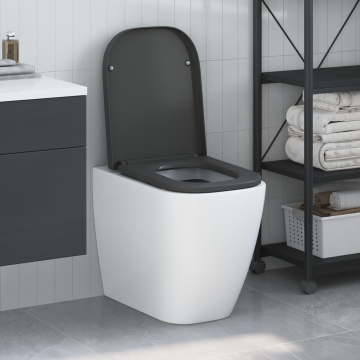 Scaun de toaletă cu eliberare rapidă cu închidere moale Duroplast Antracit - Img 1