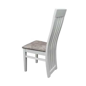 Scaun living S-104, tapitat, alb, tapiterie gri - Img 3