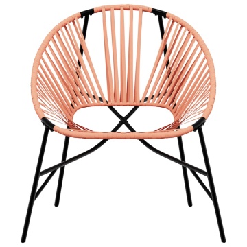 Scaun Ou de grădină Negru și Portocaliu Poly Rattan - Img 4