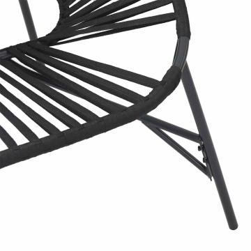 Scaun ouă de grădină Negru Poly Rattan - Img 6