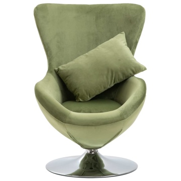 Scaun rotativ tip ou cu pernă, catifea verde deschis - Img 2
