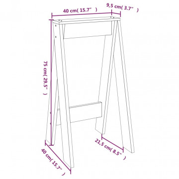 Scaune, 2 buc., alb, 40x40x75 cm, lemn masiv de pin - Img 7