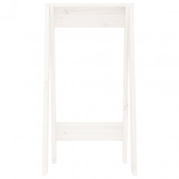 Scaune, 2 buc., alb, 40x40x75 cm, lemn masiv de pin - Img 8