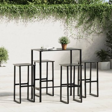 Scaune bar 4 buc. negru 38x38x80 cm oțel vopsit electrostatic - Img 3