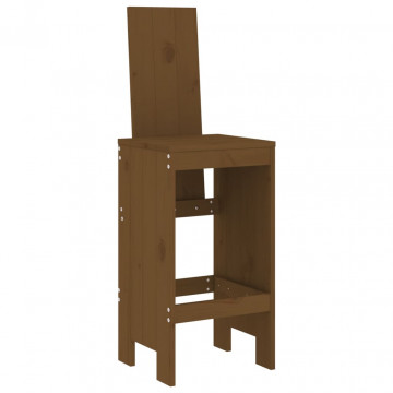 Scaune de bar 2 buc. maro miere 40x42x120 cm lemn masiv de pin - Img 3